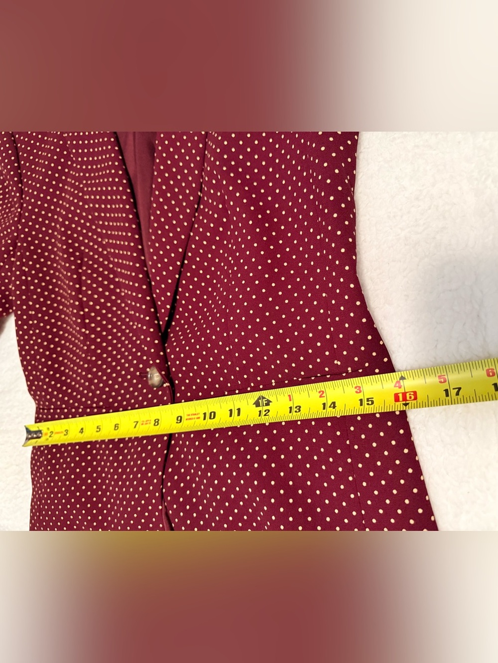 LOFT Ann Taylor Burgundy Polka Dot Single-Button Blazer Size XS - Picture 6 of 7